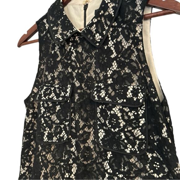 J. Crew Black and Nude Lace Overlay Midi Dress, Size 6 - Picture 7 of 14